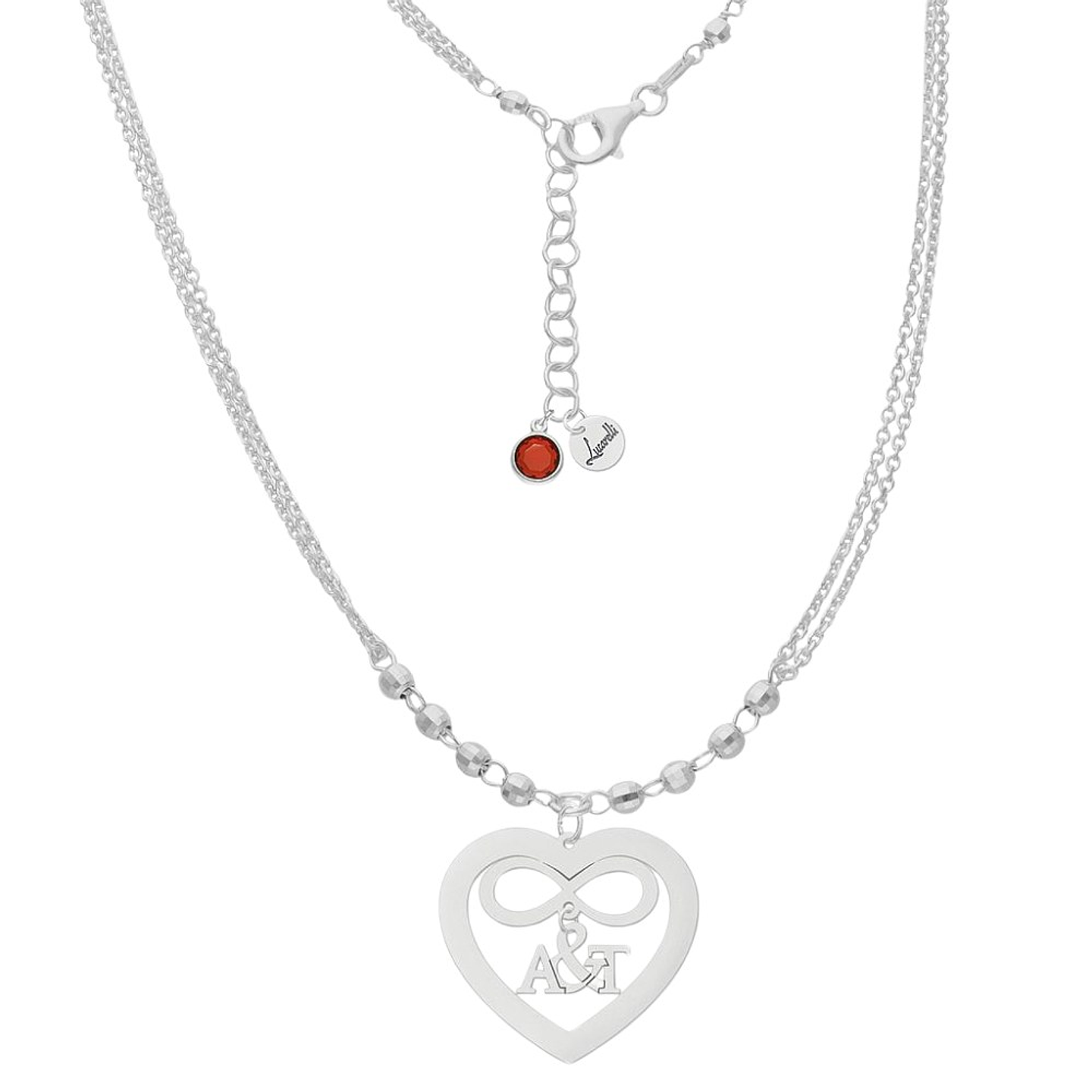 Colgante iniciales corazón plata 1