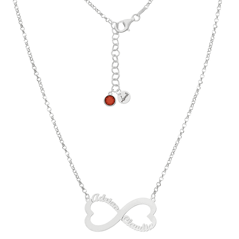Colgante personalizado infinito nombres plata
