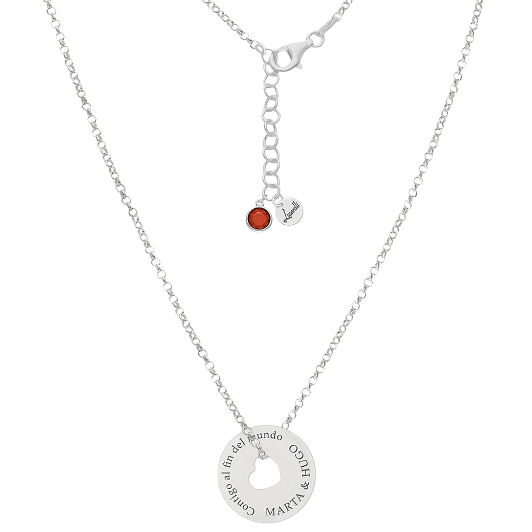 Colgante personalizado nombres y mensaje plata 1