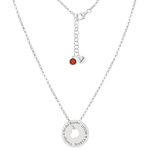 Colgante personalizado nombres y mensaje plata