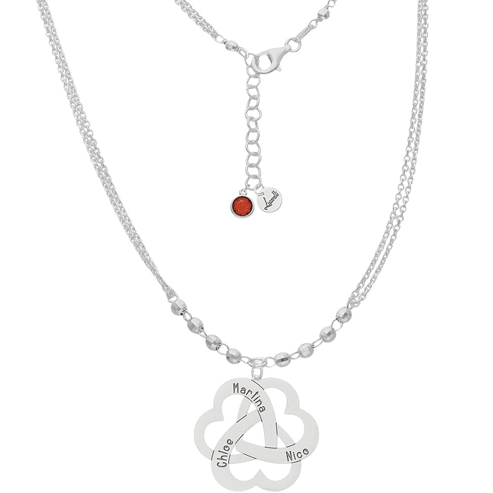 Colgante corazones enlazados plata 1