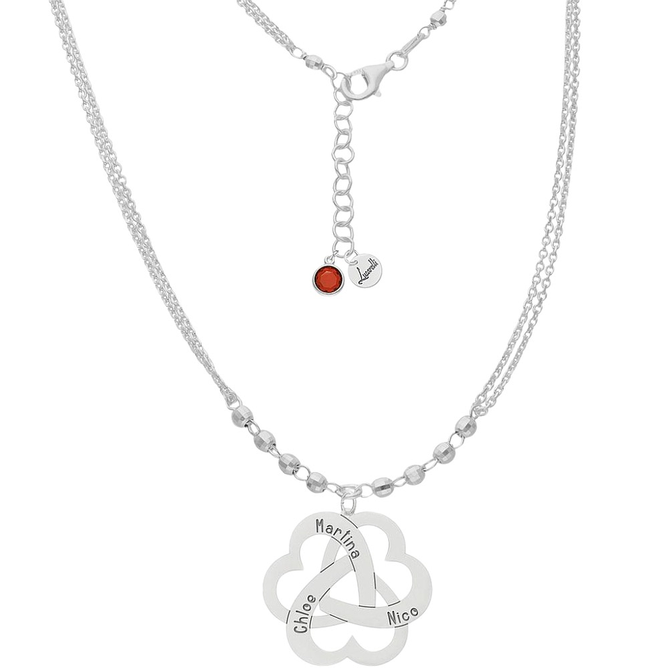 Colgante corazones enlazados plata 1