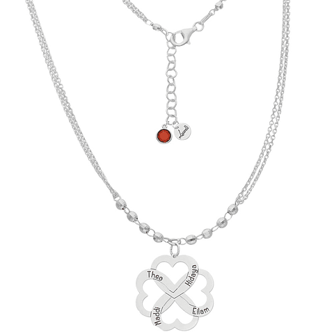 Colgante nombres corazones enlazados plata
