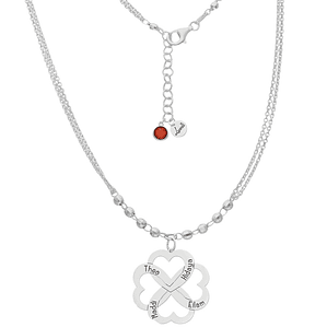 Colgante nombres corazones enlazados plata
