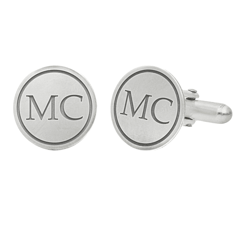 Gemelos personalizado iniciales plata