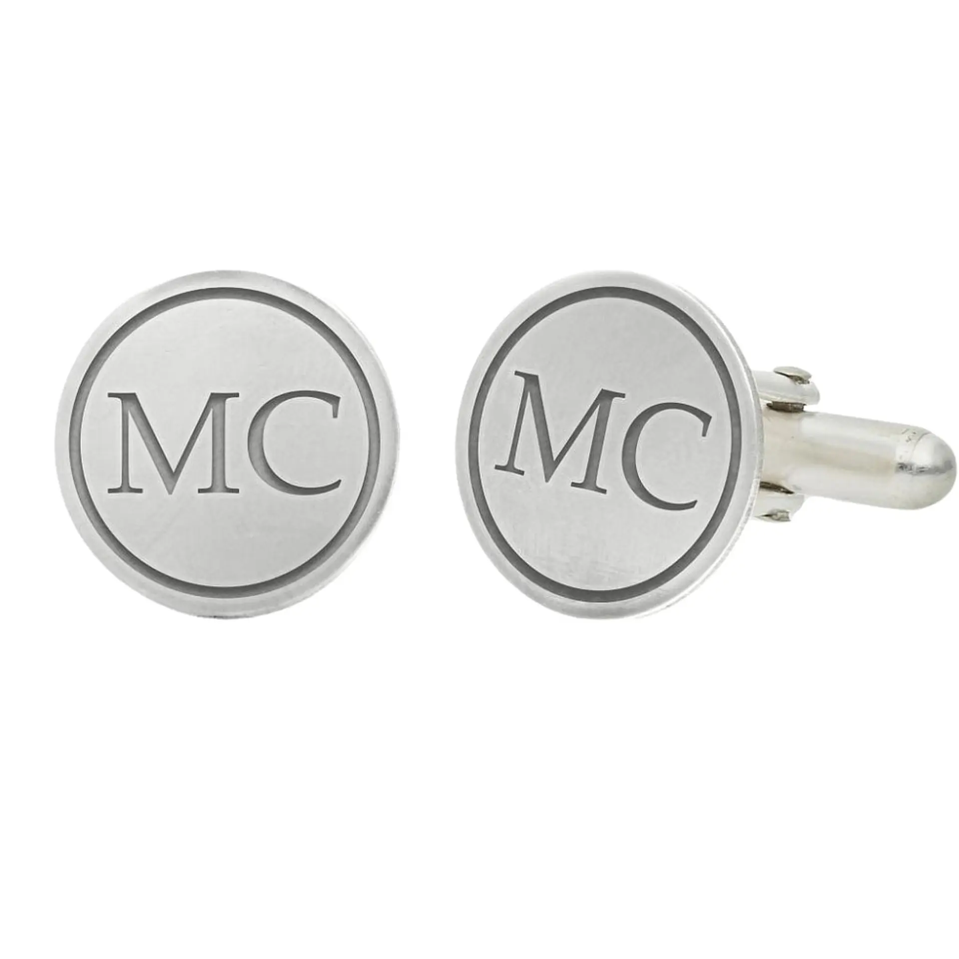 Gemelos personalizado iniciales plata 1