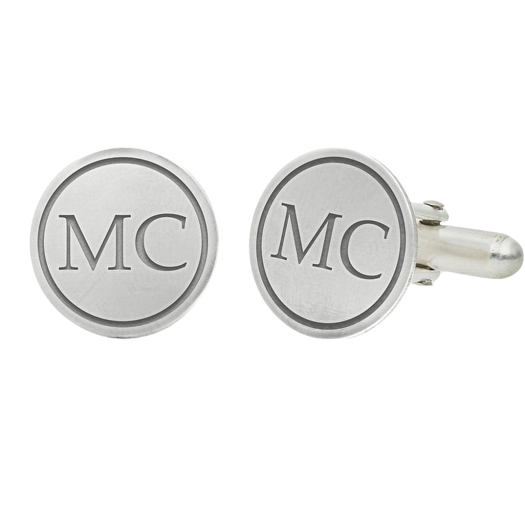 Gemelos personalizado iniciales plata 1