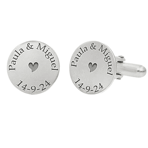 Gemelos personalizados nombres y fecha plata