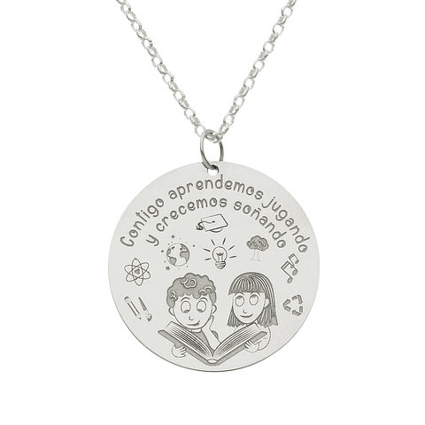 Colgante personalizado alumnos plata