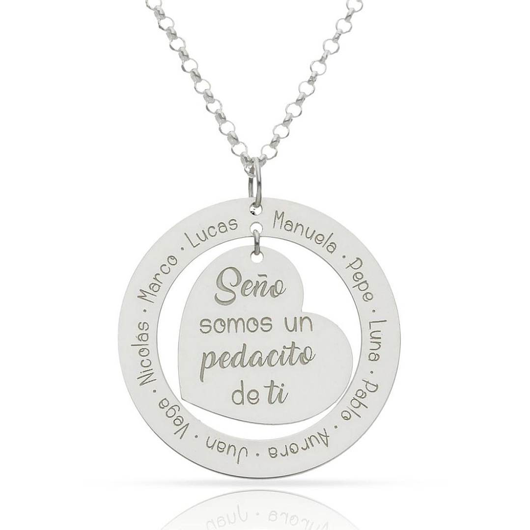Colgante leyenda personalizada plata 1
