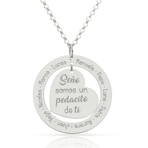 Colgante leyenda personalizada plata