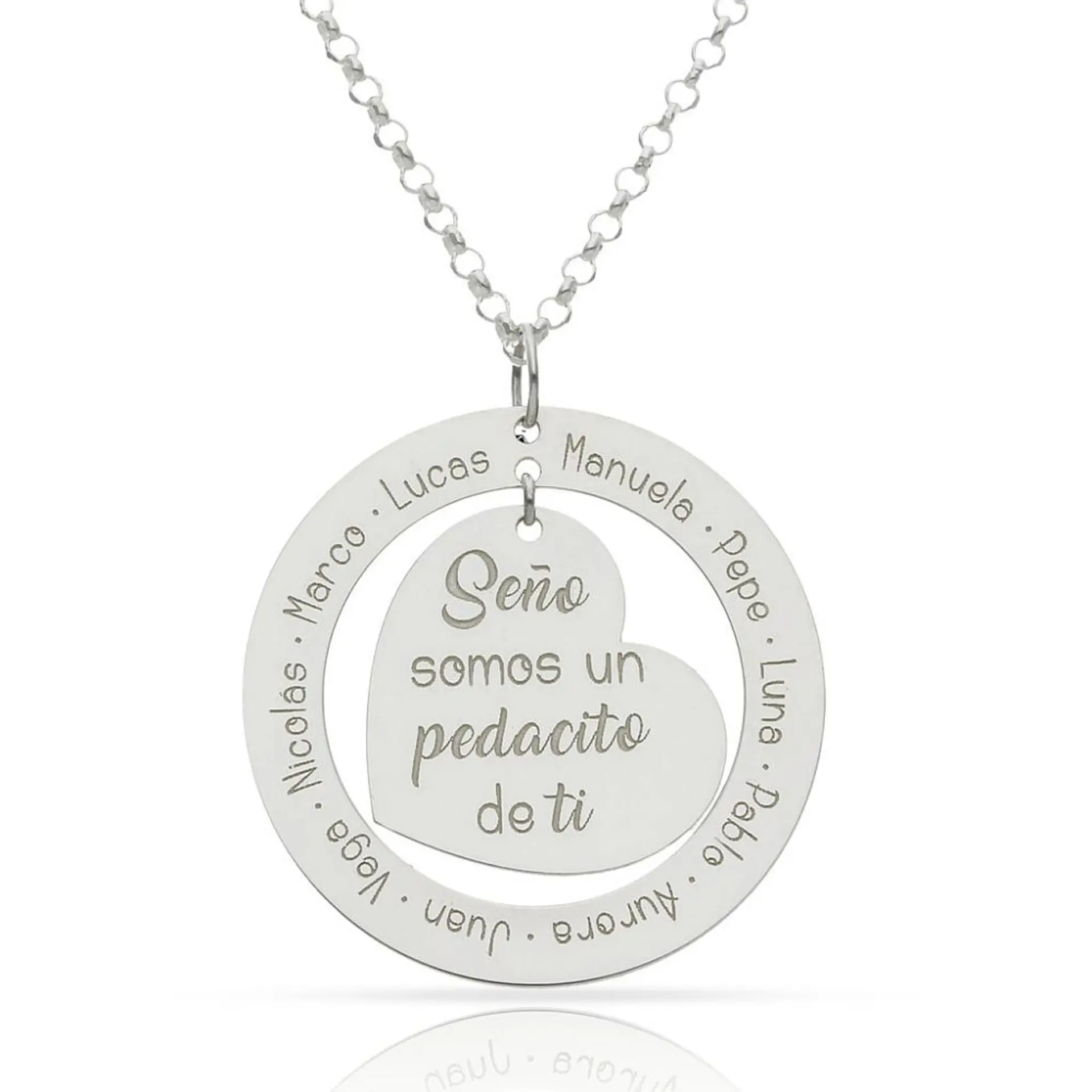 Colgante leyenda personalizada plata 1