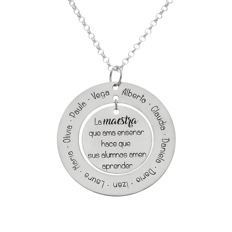 Colgante personalizado maestra leyenda plata 1