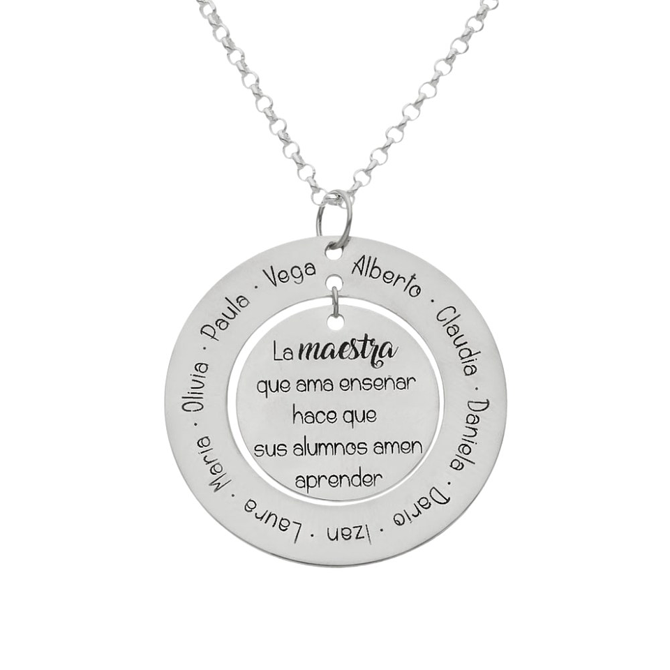 Colgante personalizado maestra leyenda plata 1