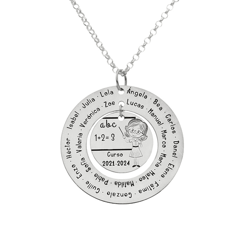 Colgante personalizado maestra plata 