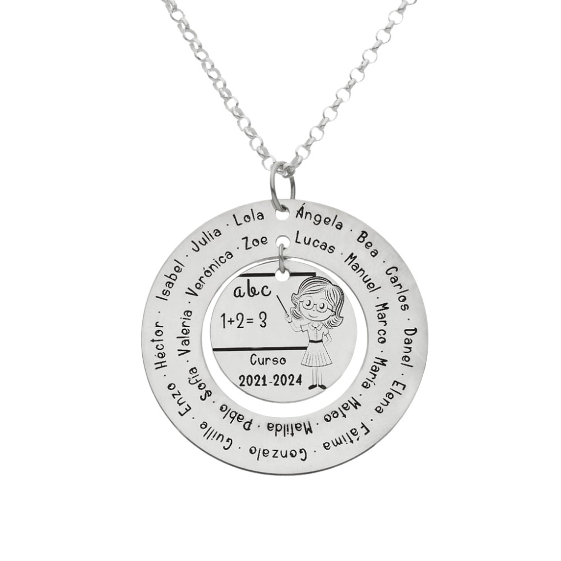 Colgante personalizado maestra plata  1