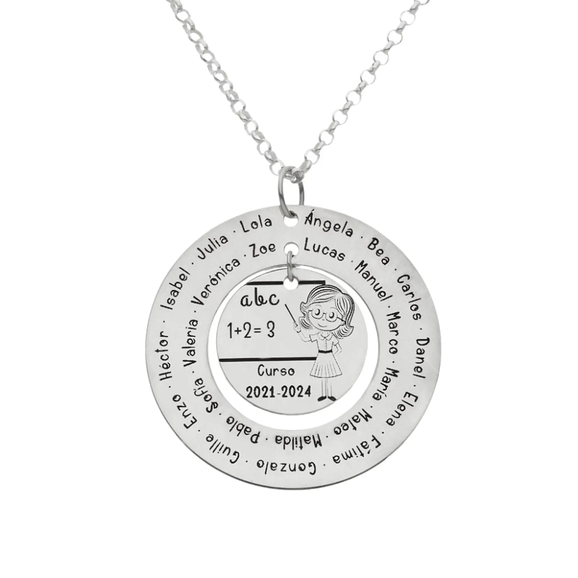 Colgante personalizado maestra plata  1