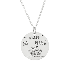 Colgante feliz día mamá plata