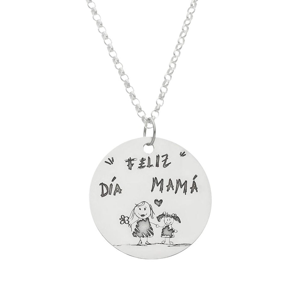 Colgante feliz día mamá plata 1