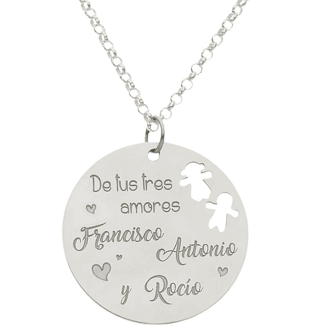 Colgante personalizado hijos plata