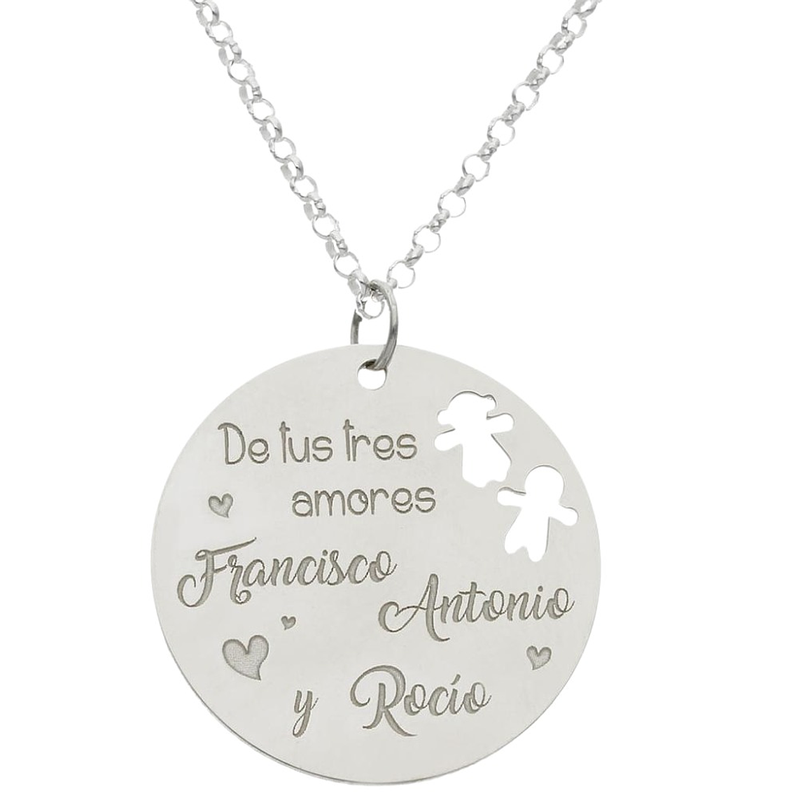 Colgante personalizado hijos plata 1