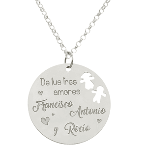 Colgante personalizado hijos plata