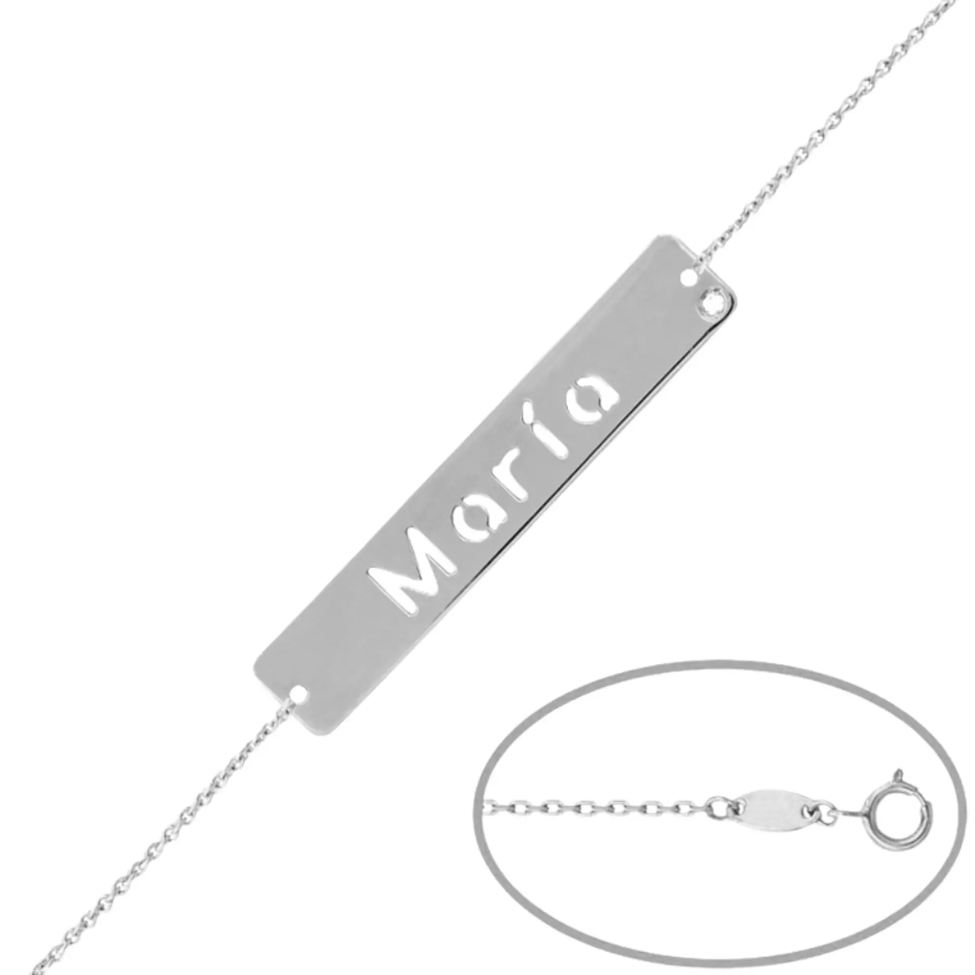 Pulsera personalizada con nombre plata 1