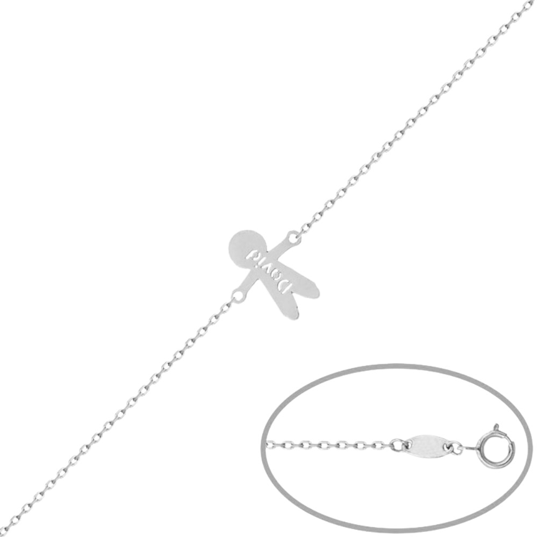 Pulsera personalizada niño plata 1