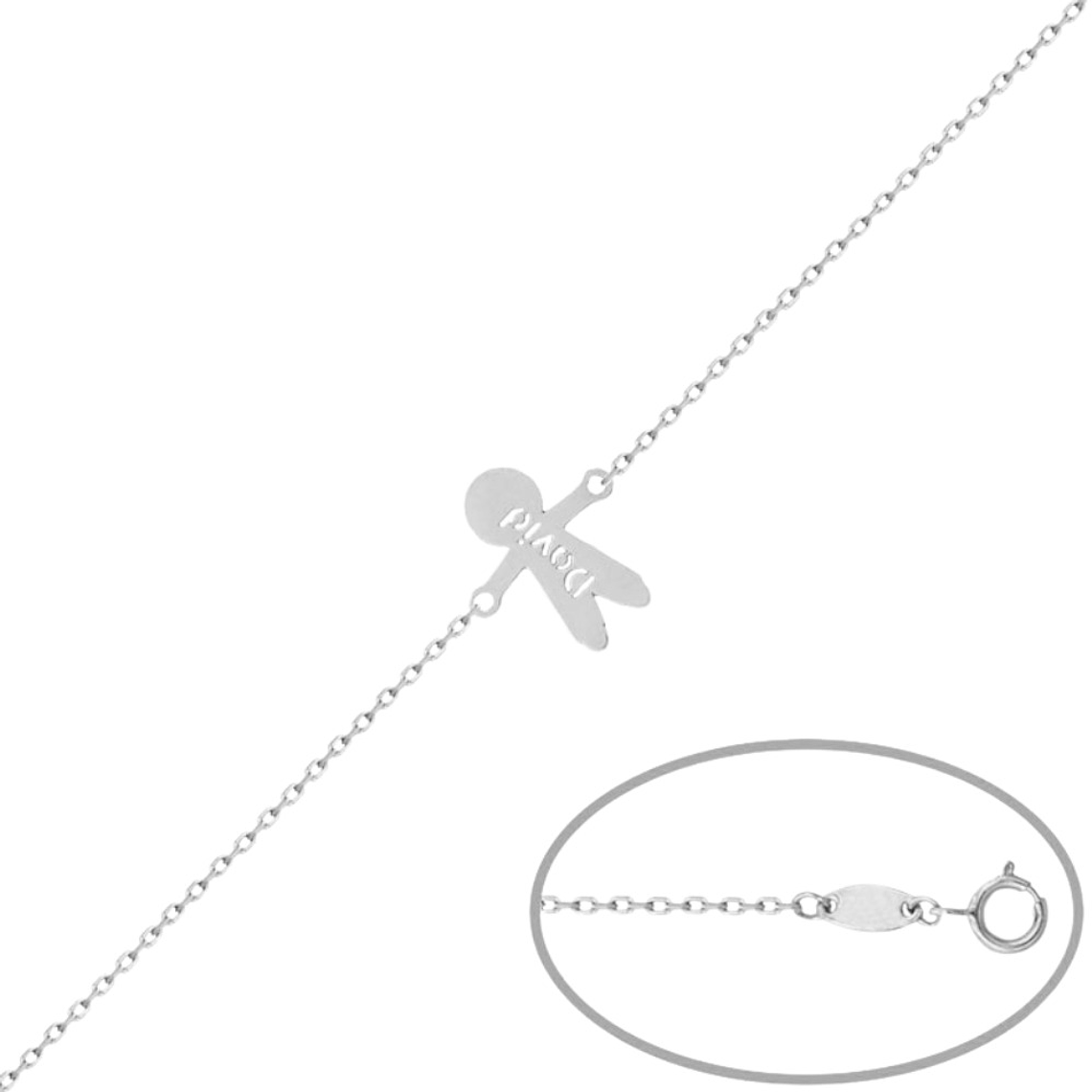 Pulsera personalizada niño plata 1