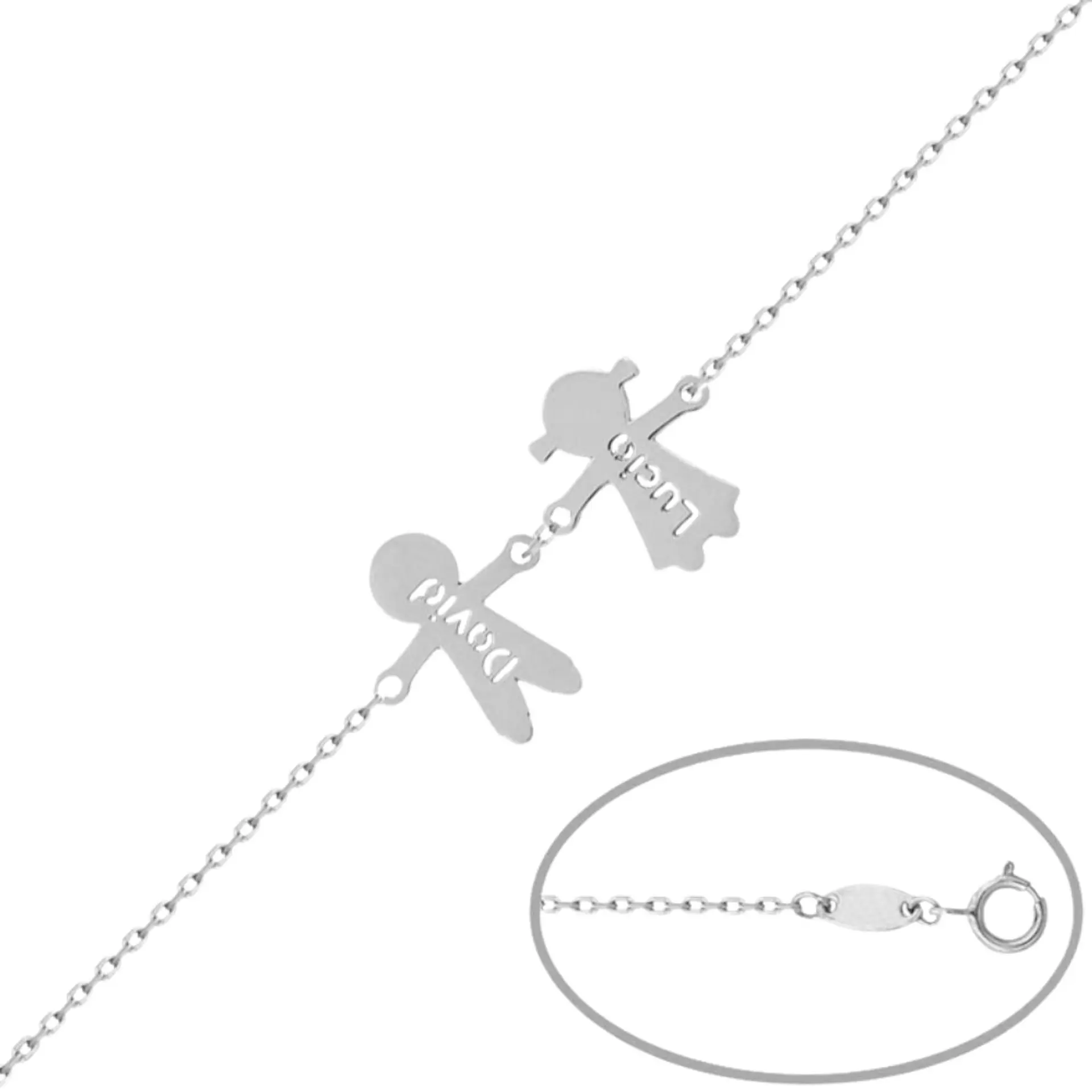 Pulsera personalizada de pareja plata 1