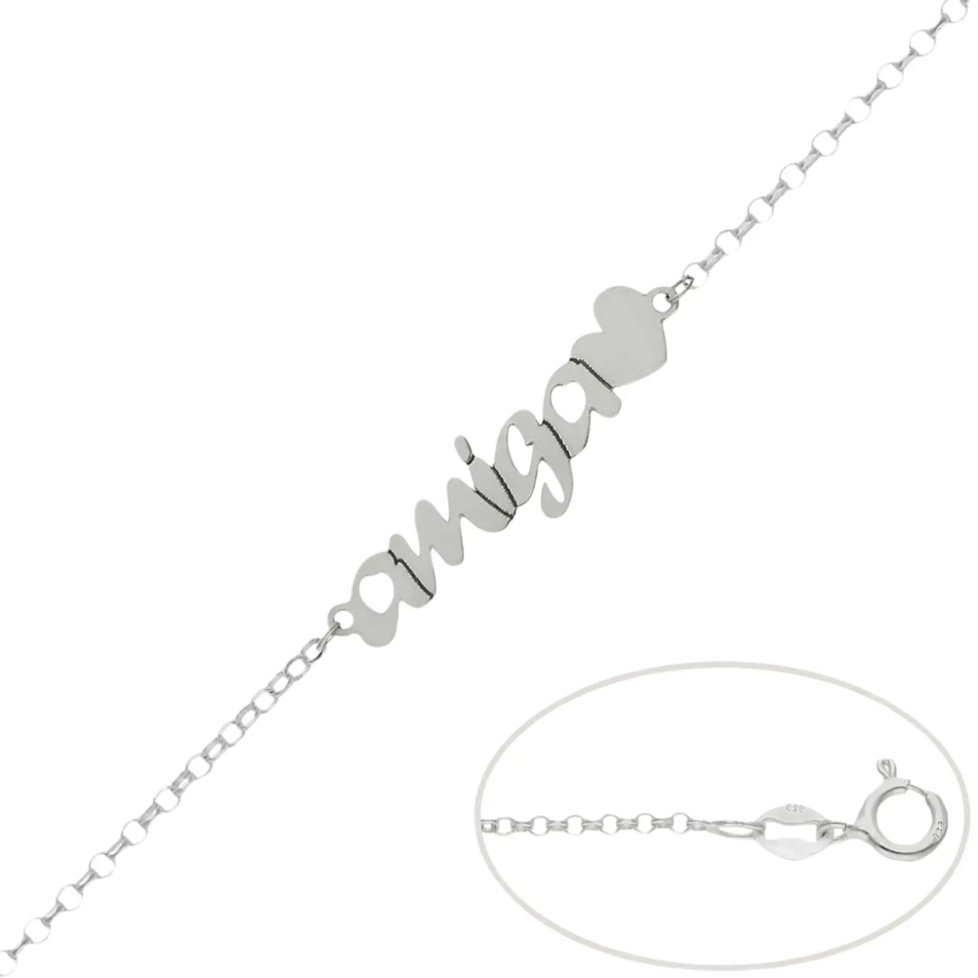 Pulsera personalizada de amiga plata 1