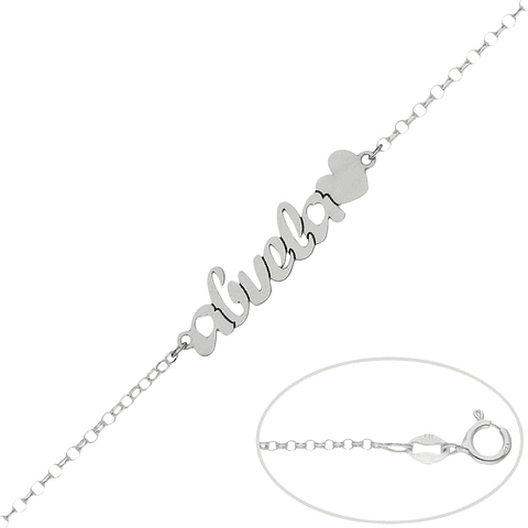 Pulsera personalizada de abuela plata