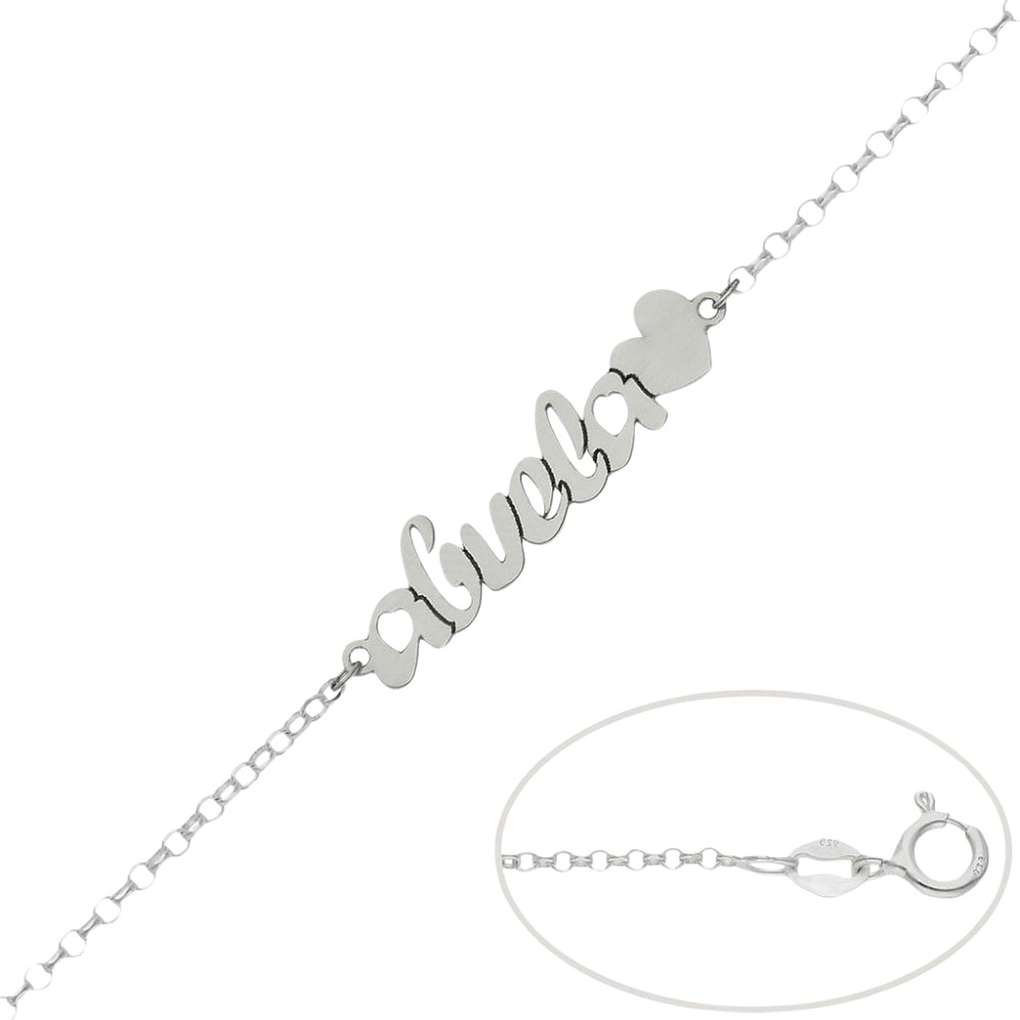 Pulsera personalizada de abuela plata 1