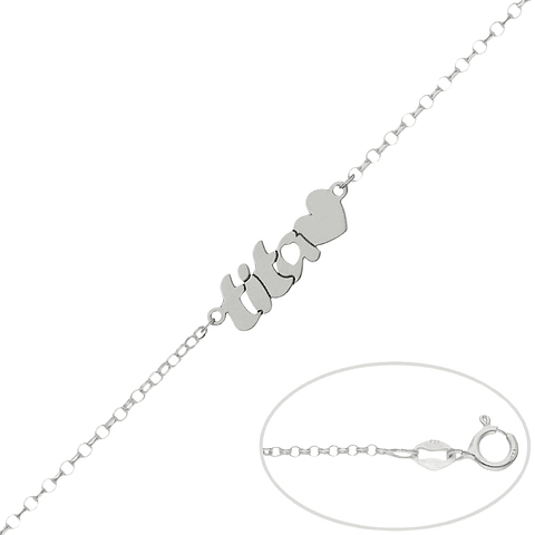 Pulsera personalizada de tita plata