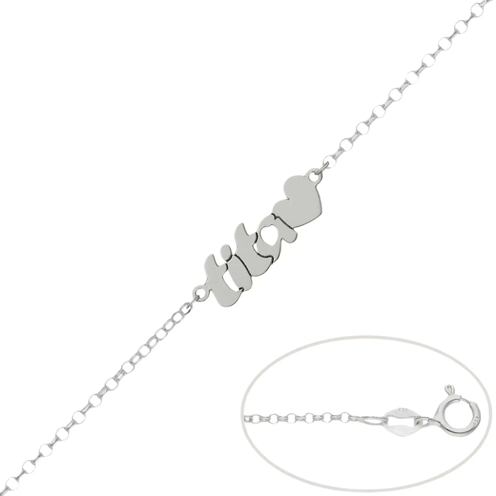 Pulsera personalizada de tita plata 1