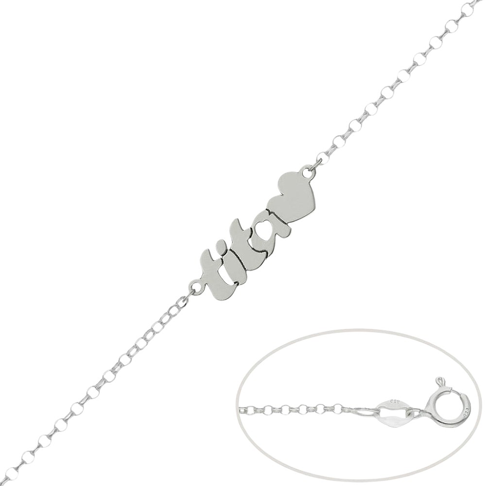 Pulsera personalizada de tita plata 1