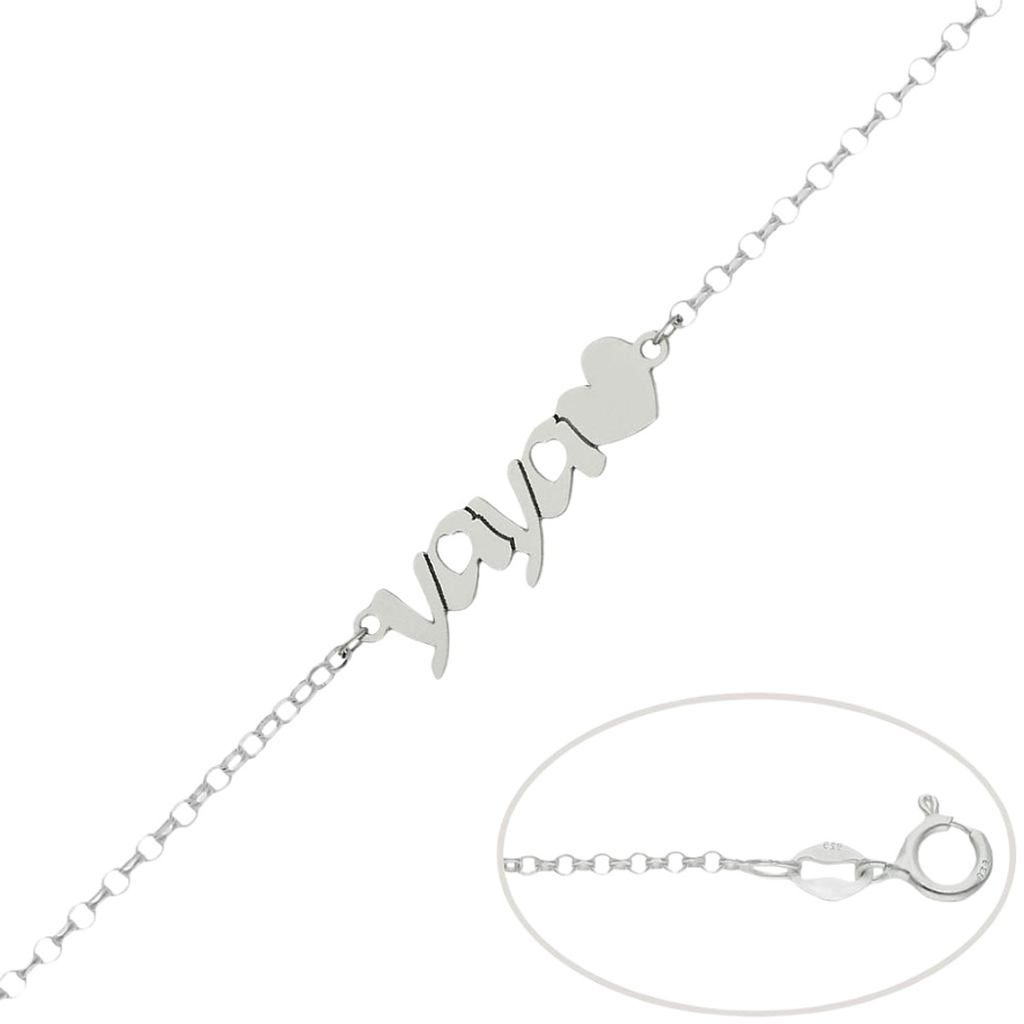 Pulsera personalizada de yaya plata 1