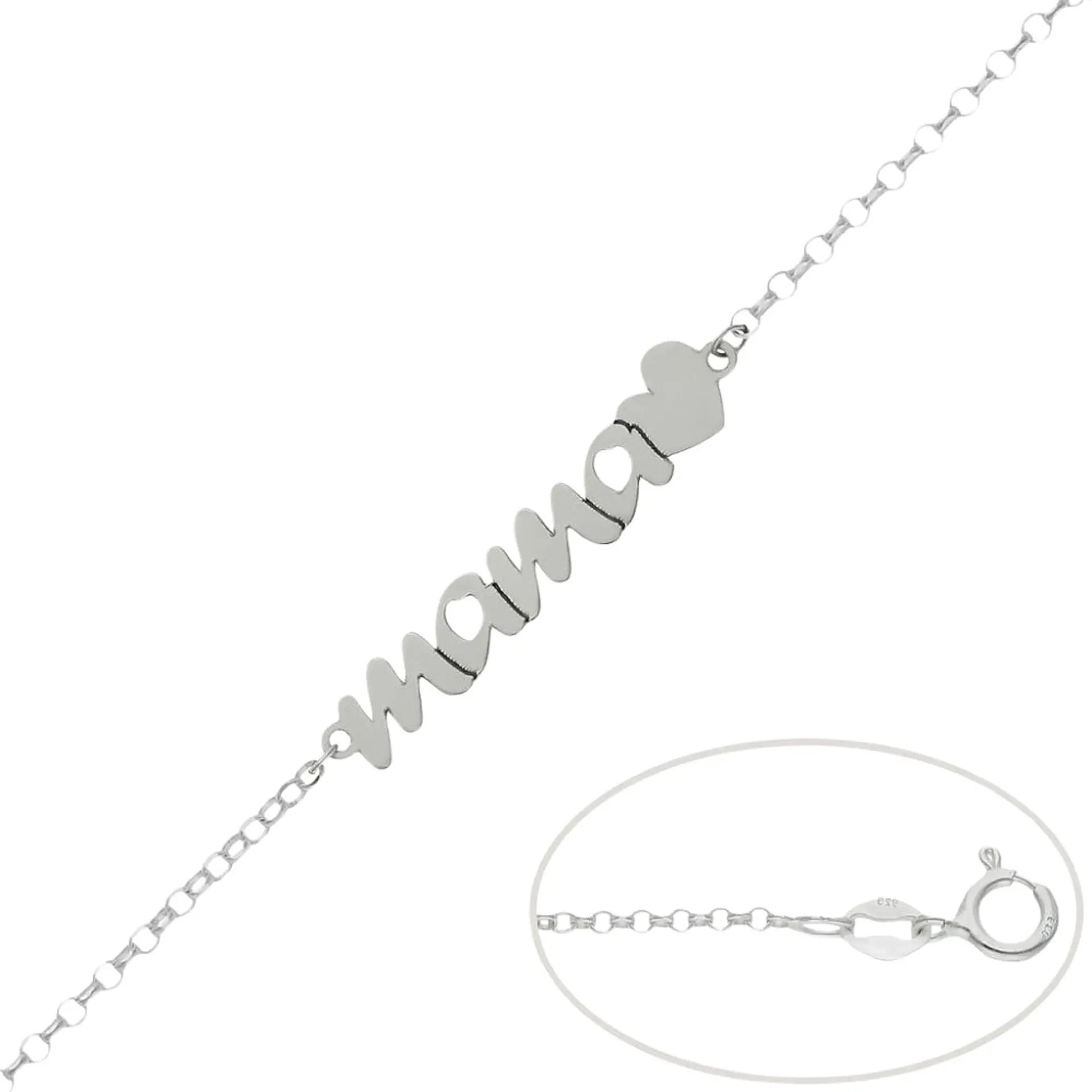 Pulsera personalizada de mamá plata 2