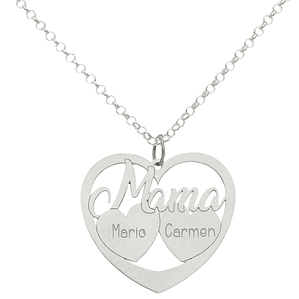 Colgante personalizado mamá e hijos plata
