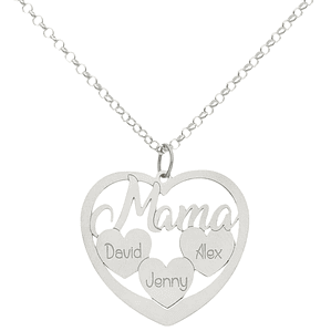 Colgante personalizado mamá y nombres de hijos plata
