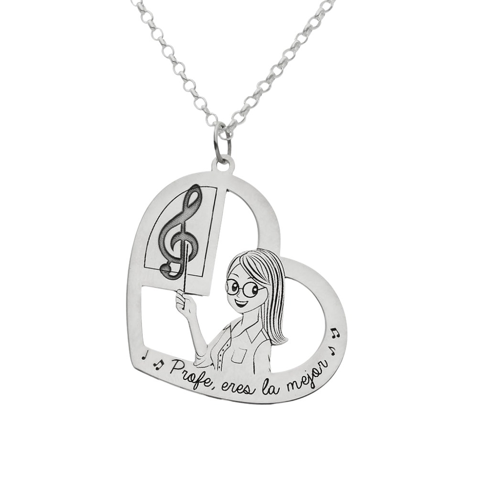 Colgante personalizado maestra plata 1