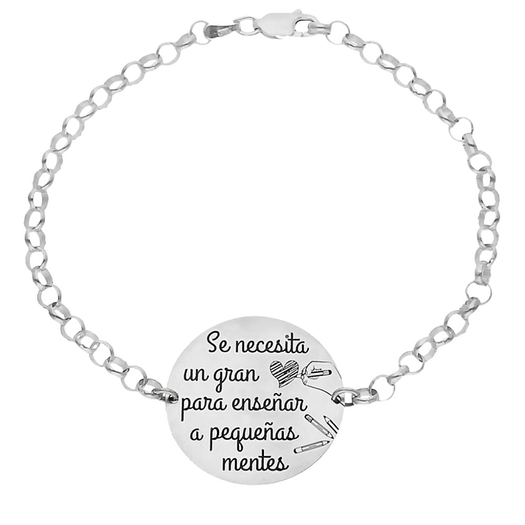 Pulsera personalizada con leyenda plata 1
