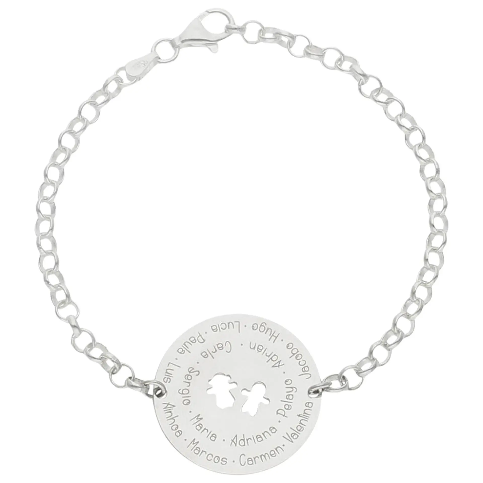Pulsera personalizada con nombres plata 1