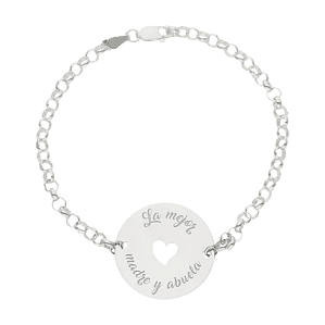 Pulsera personalizada abuela plata