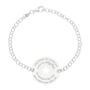Pulsera personalizada para amiga plata