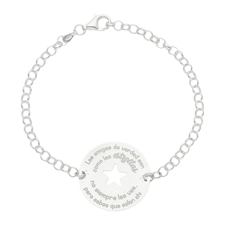 Pulsera personalizada para amiga plata 1