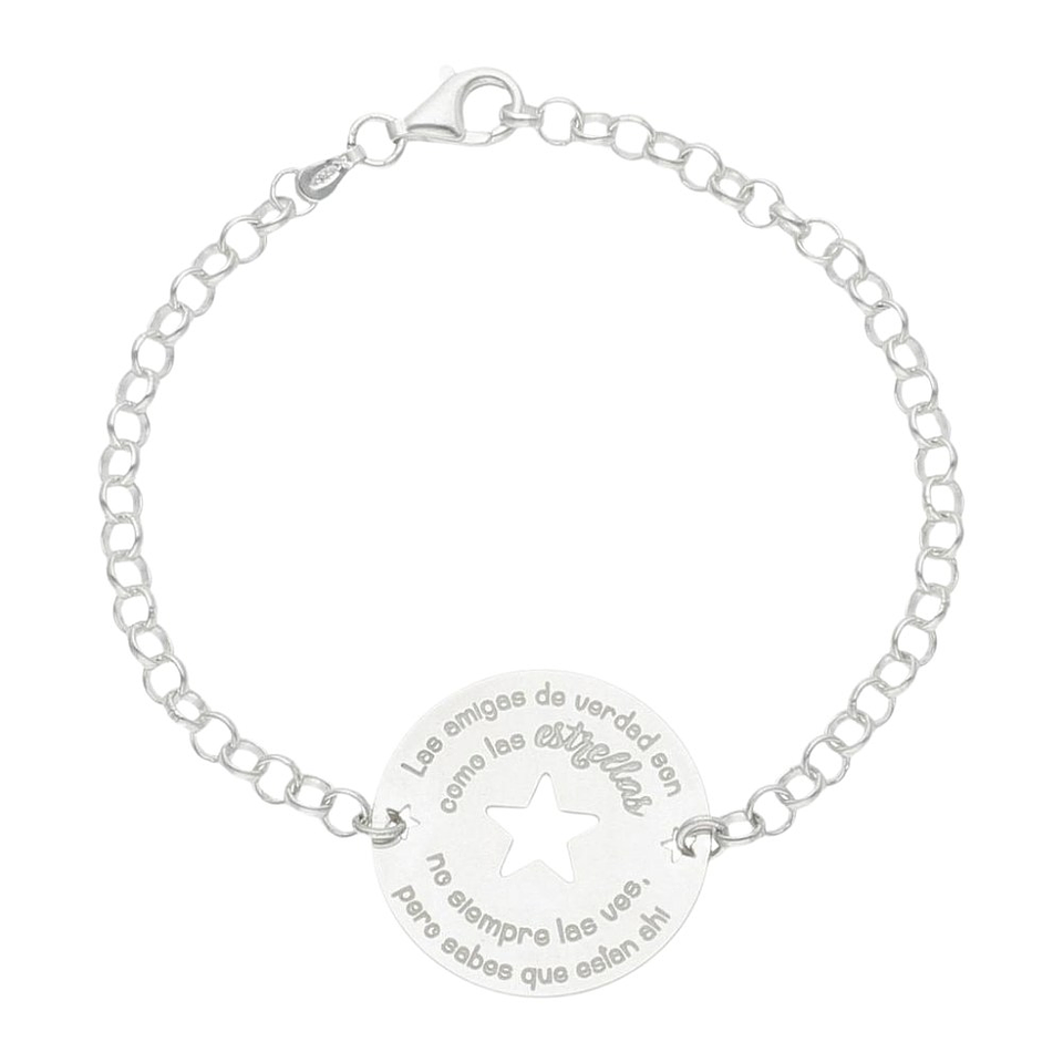 Pulsera personalizada para amiga plata 1