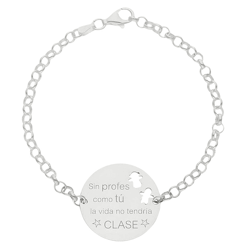 Pulsera personalizada para los maestros plata