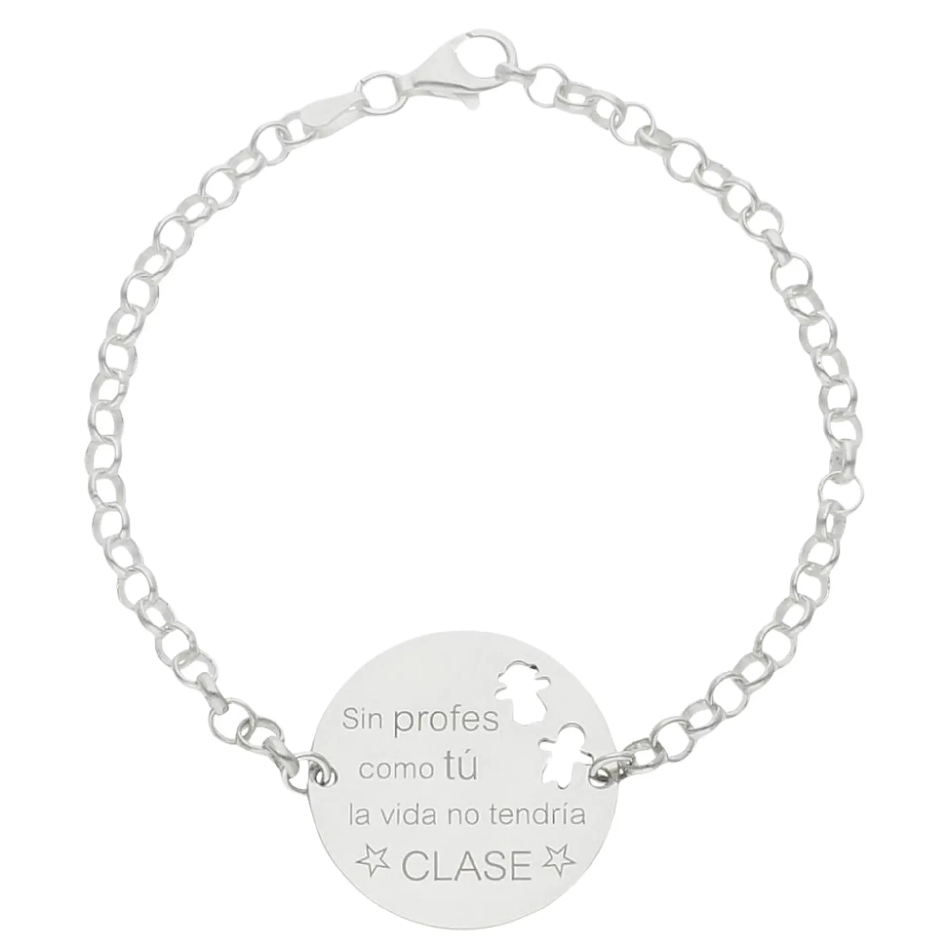 Pulsera personalizada para los maestros plata 1