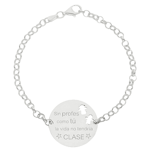 Pulsera personalizada para los maestros plata
